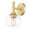 Z-Lite Sutton Wall Sconce, 1-Light, 6 In.W x 7 In.L x 10.25 In.H, Brushed Gold/Clear 7502-1S-BG - alternate 2